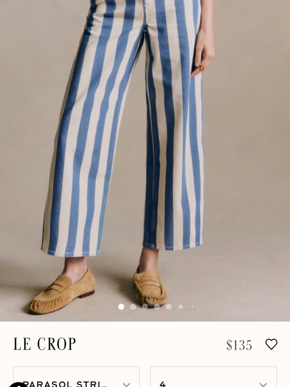 Sezane LE CROP PARASOL STRIPES CREAM BLUE